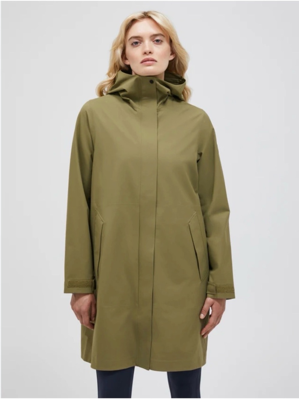 Uniqlo blocktech Olive Hooded Raincoat